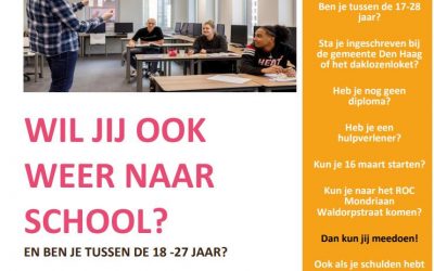 Start nieuwe ‘Terug naar school’ training  in maart 2021