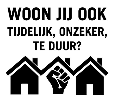 BPW Den Haag – flyer actie tegen woononzekerheid, leegstand & anti-kraak