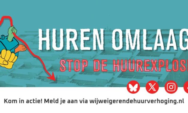 27 juni, Den Haag: protestactie van woonbeweging tegen huurverhoging en voor huurverlaging
