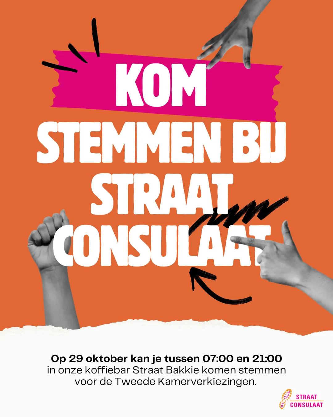 Kom stemmen bij Straat Bakkie Kom stemmen bij Straat Bakkie